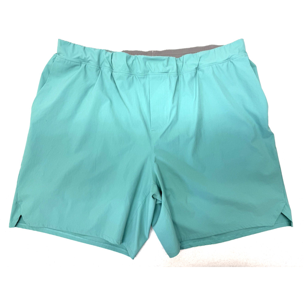 WELLEN Men's XXL Blue Green Nylon Blend Shorts Performance Lined Swim Trunks